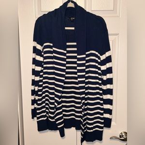 A.N.A. BLUE STRIPED LADIES WOMENS‎ SWEATER CARDIGAN SIZE 1X